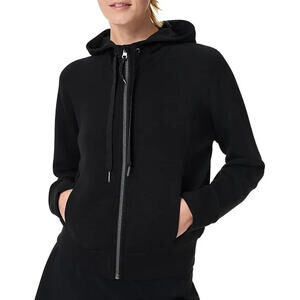 NEW, SPANX Airessentials Full Zip Hoodie in black Size XL #T3612